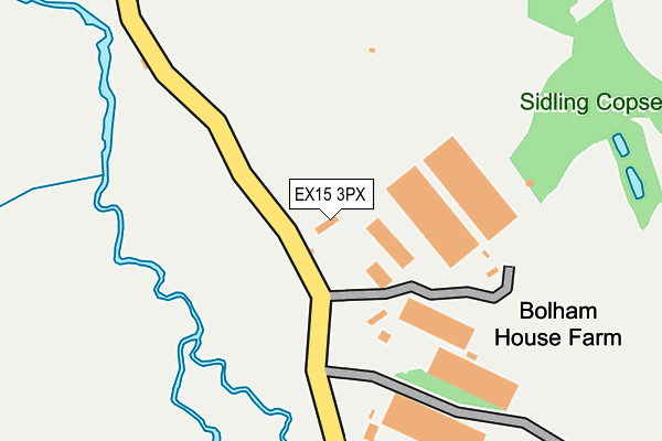 EX15 3PX map - OS OpenMap – Local (Ordnance Survey)