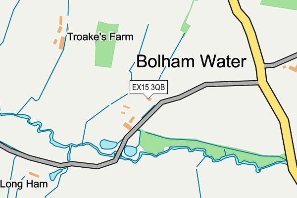 EX15 3QB map - OS OpenMap – Local (Ordnance Survey)