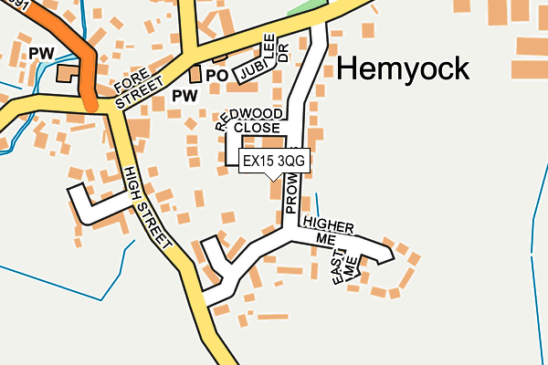 EX15 3QG map - OS OpenMap – Local (Ordnance Survey)