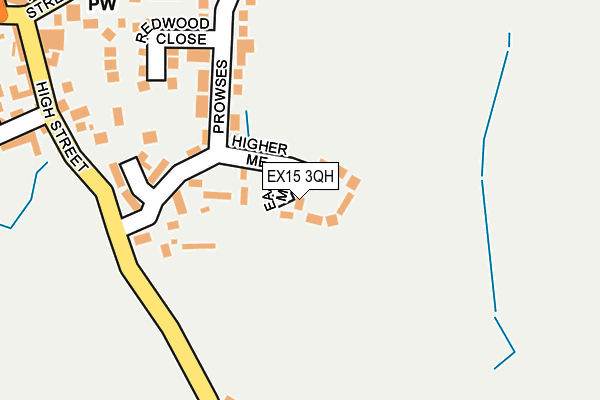 EX15 3QH map - OS OpenMap – Local (Ordnance Survey)