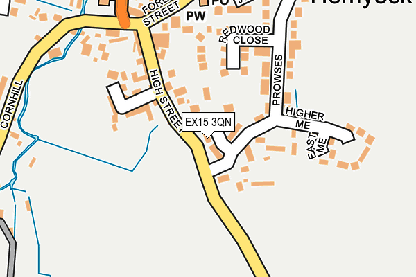 EX15 3QN map - OS OpenMap – Local (Ordnance Survey)