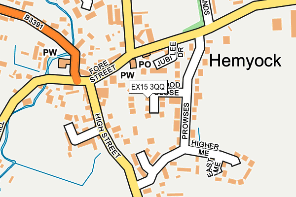 EX15 3QQ map - OS OpenMap – Local (Ordnance Survey)