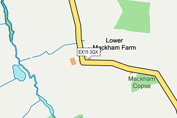 EX15 3QX map - OS OpenMap – Local (Ordnance Survey)