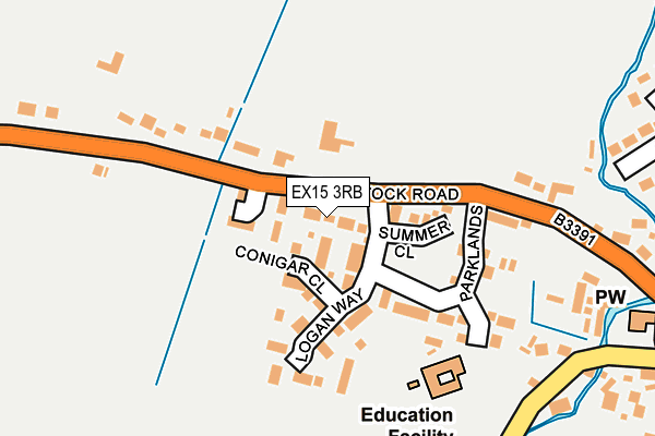 EX15 3RB map - OS OpenMap – Local (Ordnance Survey)