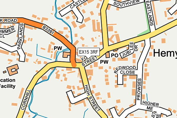 EX15 3RF map - OS OpenMap – Local (Ordnance Survey)