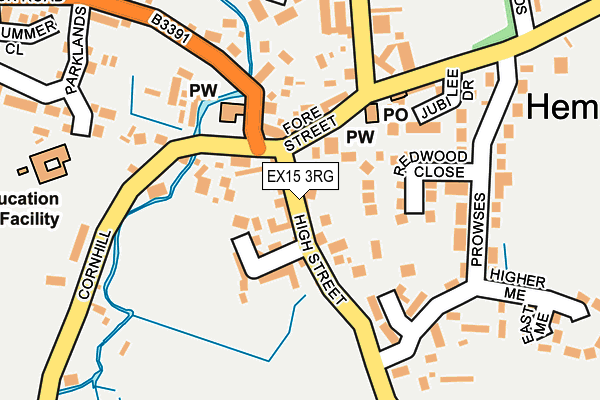 EX15 3RG map - OS OpenMap – Local (Ordnance Survey)