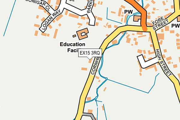 EX15 3RQ map - OS OpenMap – Local (Ordnance Survey)