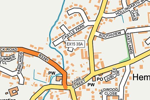 EX15 3SA map - OS OpenMap – Local (Ordnance Survey)
