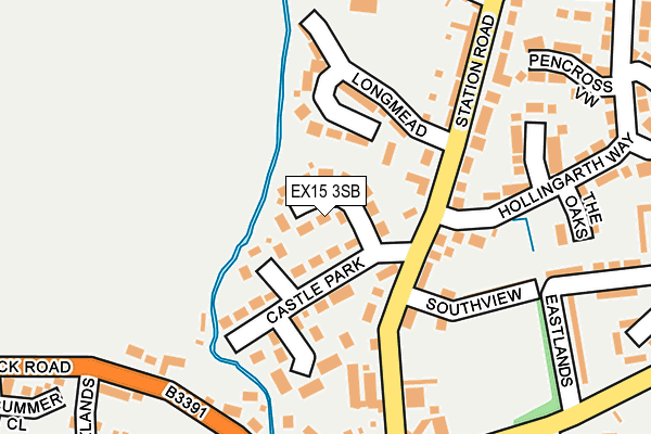 EX15 3SB map - OS OpenMap – Local (Ordnance Survey)