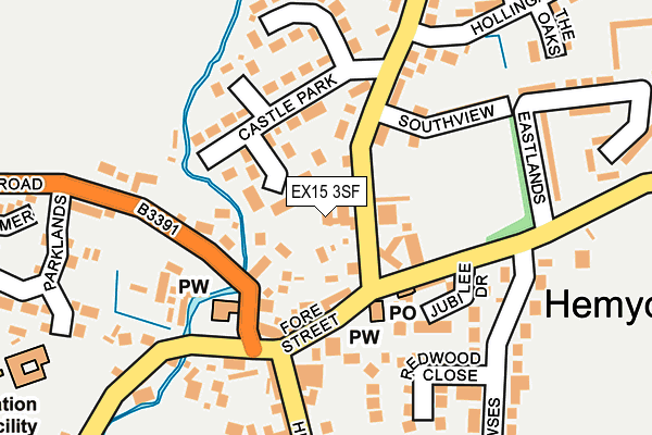 EX15 3SF map - OS OpenMap – Local (Ordnance Survey)