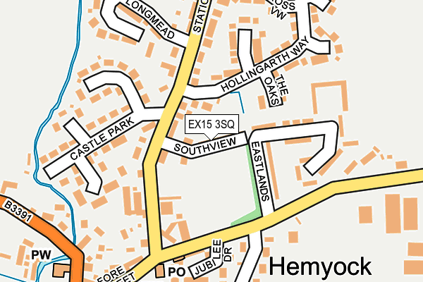 EX15 3SQ map - OS OpenMap – Local (Ordnance Survey)