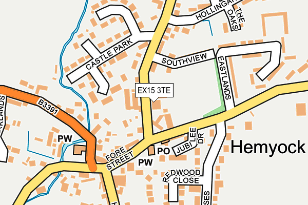 EX15 3TE map - OS OpenMap – Local (Ordnance Survey)