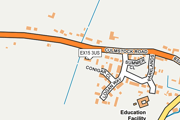 EX15 3US map - OS OpenMap – Local (Ordnance Survey)