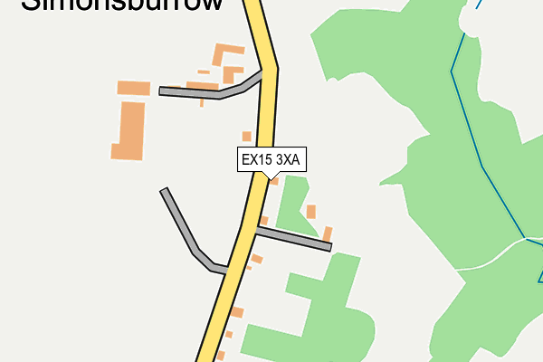 EX15 3XA map - OS OpenMap – Local (Ordnance Survey)