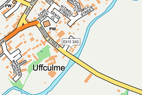 EX15 3XG map - OS OpenMap – Local (Ordnance Survey)