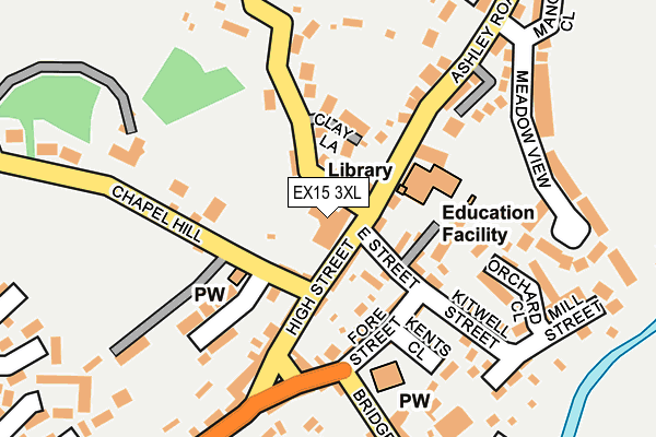EX15 3XL map - OS OpenMap – Local (Ordnance Survey)
