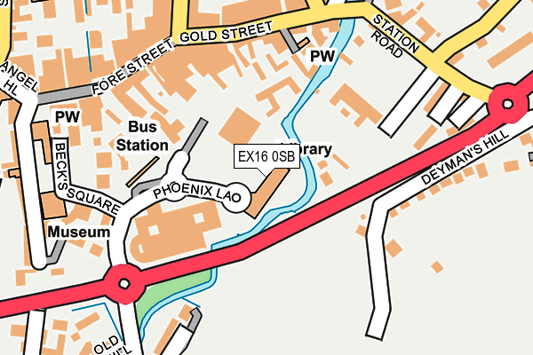 EX16 0SB map - OS OpenMap – Local (Ordnance Survey)