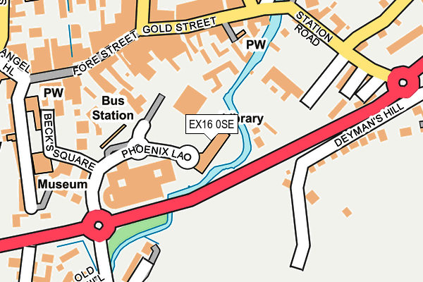 EX16 0SE map - OS OpenMap – Local (Ordnance Survey)