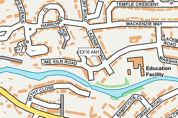 EX16 4AH map - OS OpenMap – Local (Ordnance Survey)