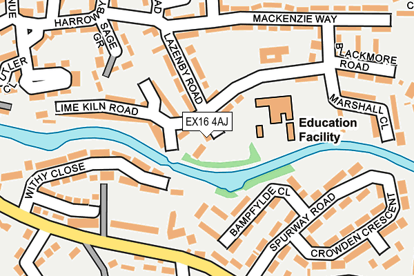 EX16 4AJ map - OS OpenMap – Local (Ordnance Survey)