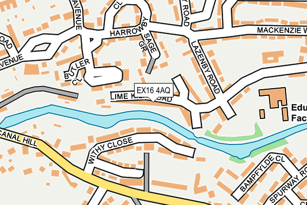 EX16 4AQ map - OS OpenMap – Local (Ordnance Survey)