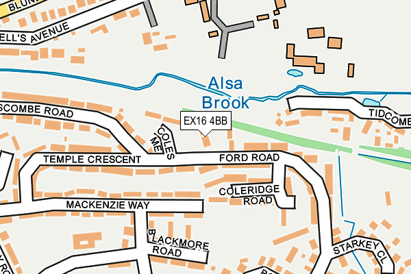 EX16 4BB map - OS OpenMap – Local (Ordnance Survey)