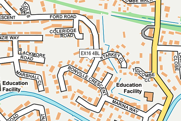 EX16 4BL map - OS OpenMap – Local (Ordnance Survey)