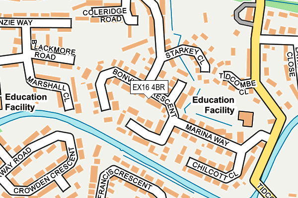 EX16 4BR map - OS OpenMap – Local (Ordnance Survey)