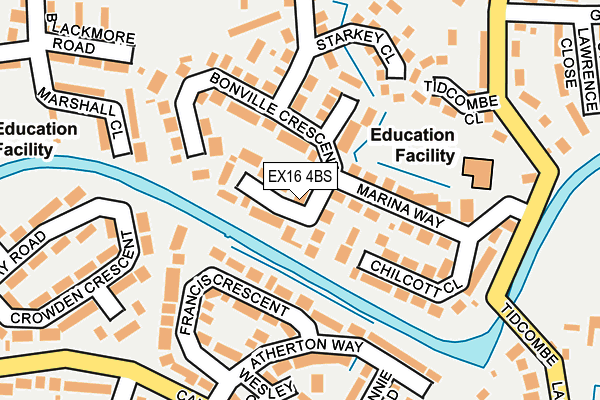 EX16 4BS map - OS OpenMap – Local (Ordnance Survey)