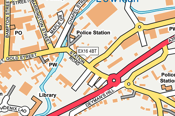 EX16 4BT map - OS OpenMap – Local (Ordnance Survey)