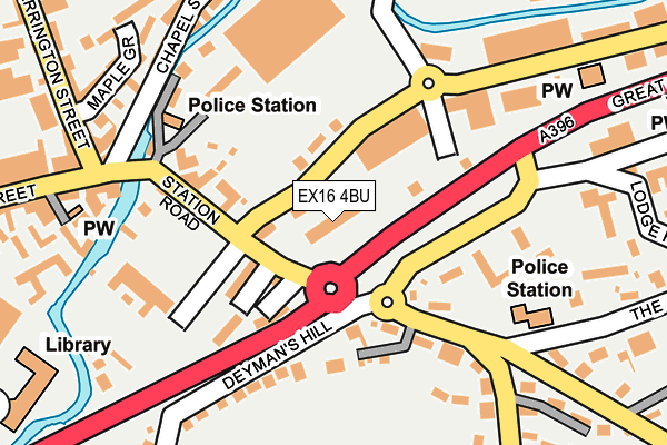 EX16 4BU map - OS OpenMap – Local (Ordnance Survey)