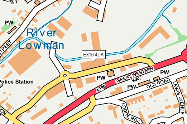 EX16 4DA map - OS OpenMap – Local (Ordnance Survey)