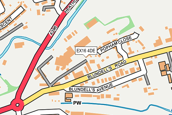 EX16 4DE map - OS OpenMap – Local (Ordnance Survey)