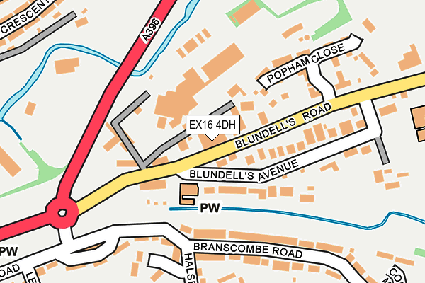 EX16 4DH map - OS OpenMap – Local (Ordnance Survey)