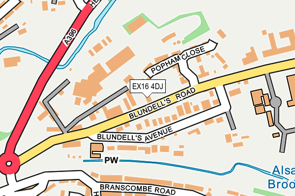 EX16 4DJ map - OS OpenMap – Local (Ordnance Survey)