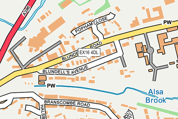 EX16 4DL map - OS OpenMap – Local (Ordnance Survey)