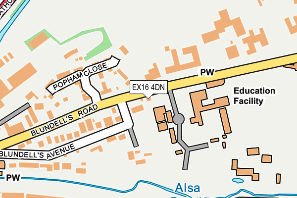 EX16 4DN map - OS OpenMap – Local (Ordnance Survey)