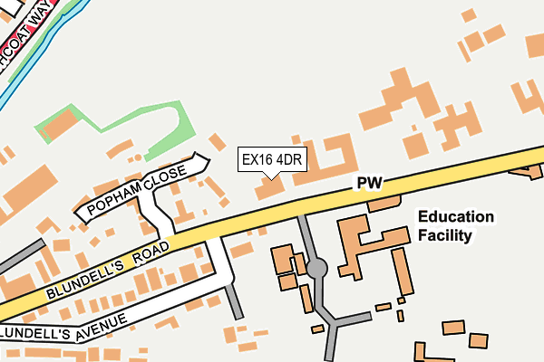 EX16 4DR map - OS OpenMap – Local (Ordnance Survey)