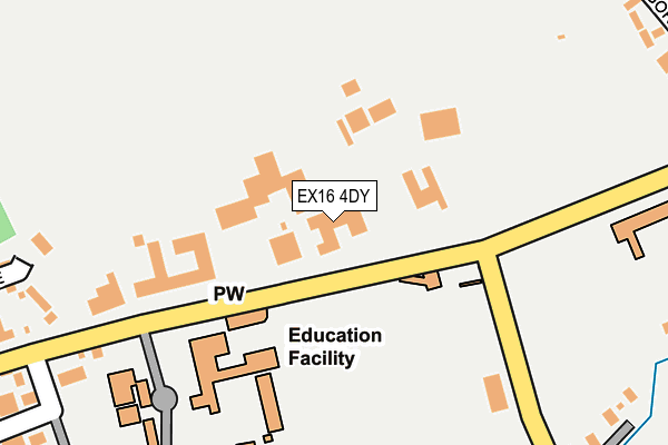 EX16 4DY map - OS OpenMap – Local (Ordnance Survey)