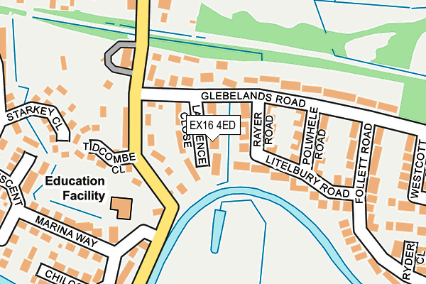EX16 4ED map - OS OpenMap – Local (Ordnance Survey)