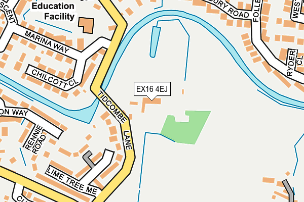 EX16 4EJ map - OS OpenMap – Local (Ordnance Survey)