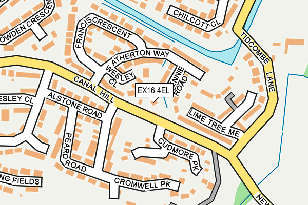 EX16 4EL map - OS OpenMap – Local (Ordnance Survey)