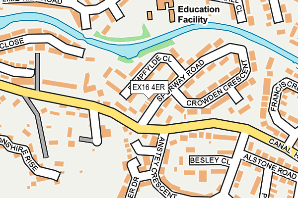 EX16 4ER map - OS OpenMap – Local (Ordnance Survey)