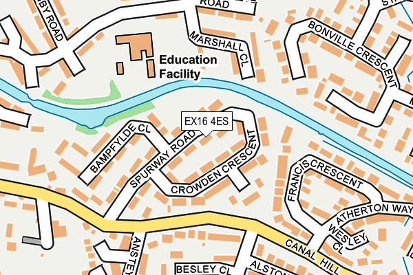 EX16 4ES map - OS OpenMap – Local (Ordnance Survey)