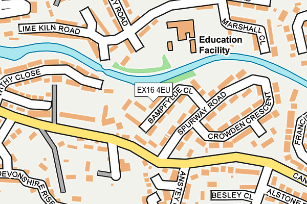 EX16 4EU map - OS OpenMap – Local (Ordnance Survey)