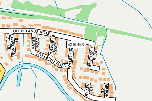EX16 4EX map - OS OpenMap – Local (Ordnance Survey)