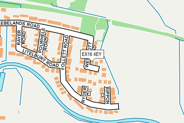 EX16 4EY map - OS OpenMap – Local (Ordnance Survey)