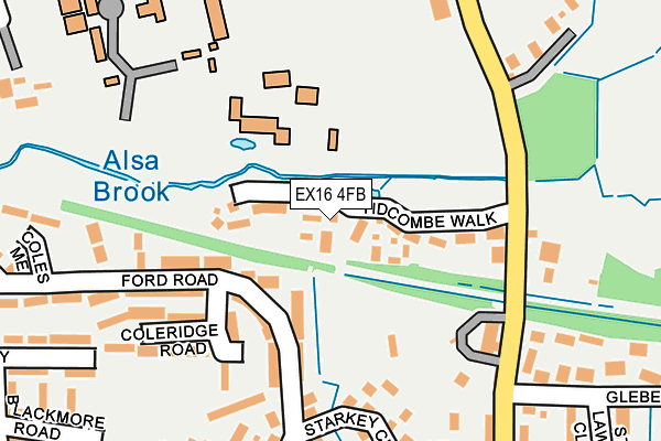 EX16 4FB map - OS OpenMap – Local (Ordnance Survey)
