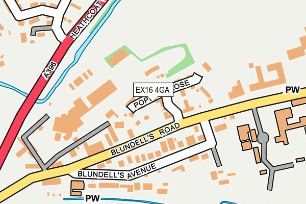 EX16 4GA map - OS OpenMap – Local (Ordnance Survey)