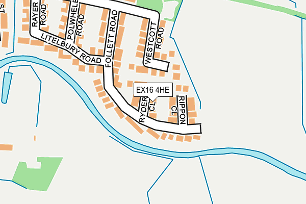 EX16 4HE map - OS OpenMap – Local (Ordnance Survey)